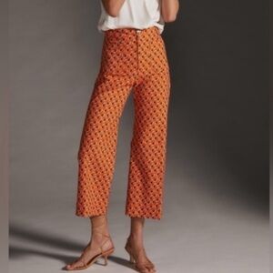 Maeve Vibrant Orange Bee Patterned Pants